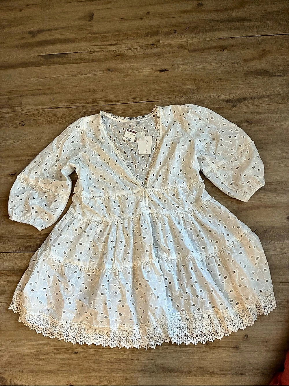 Dotti Eyelet Lace Dress / beach cover up in White